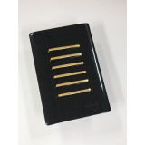 Conjunto Interruptor Sextuplo (3 Simples + 3 Paralelos) Especial 4x2 - Novara Preto Brilhante Gold